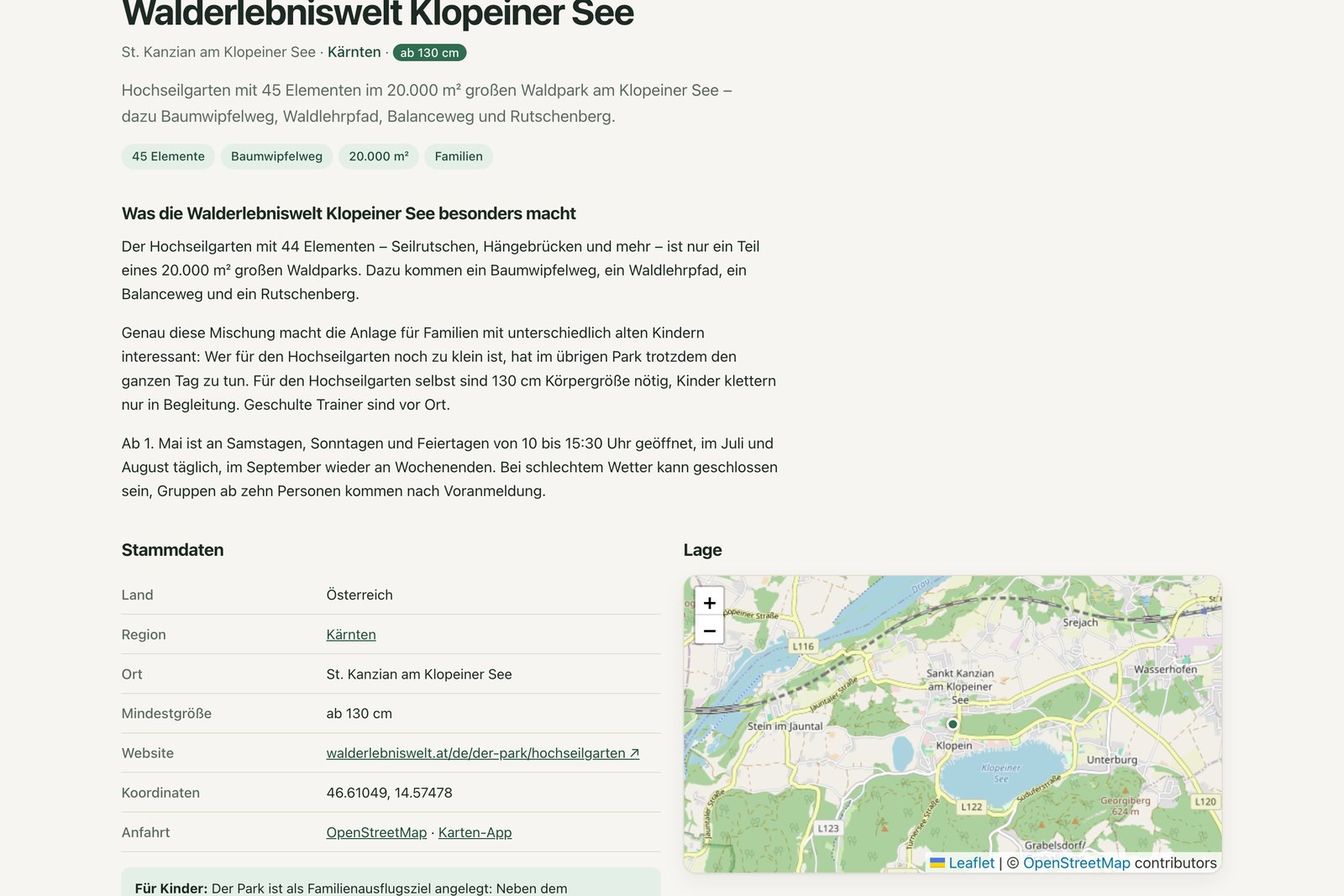 kletterparcours.at: Ein Portal für alle Kletterparks in Österreich und Slowenien