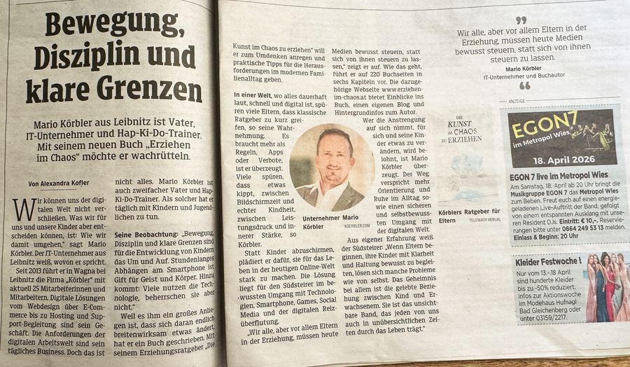 Reportagem na Kleine Zeitung